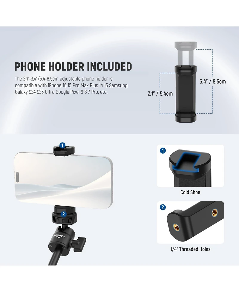 Neewer TP43 Camera Tripod for select GoPro, Dji and Insta360 action cameras