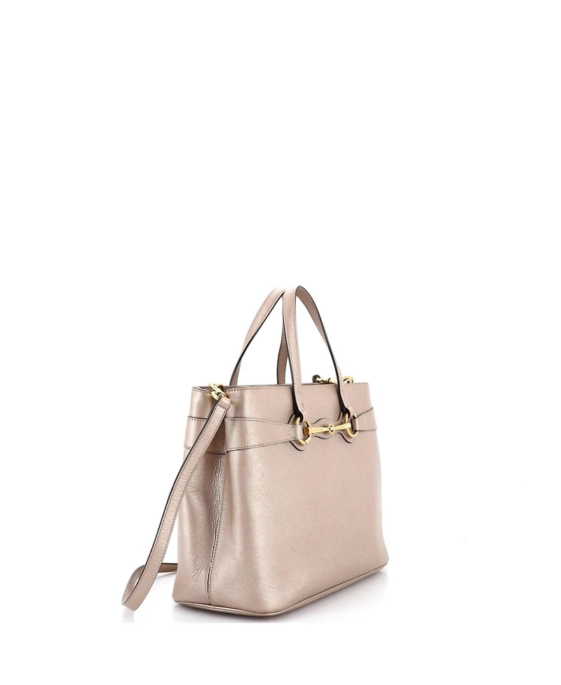 Pre-Owned Gucci Medium Bright Bit Convertible Tote Leather