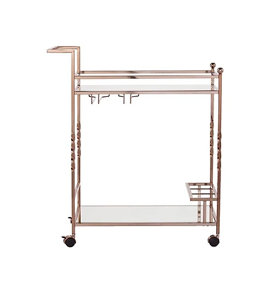 Augusta Home Ivers Metal Mirrored Bar Cart