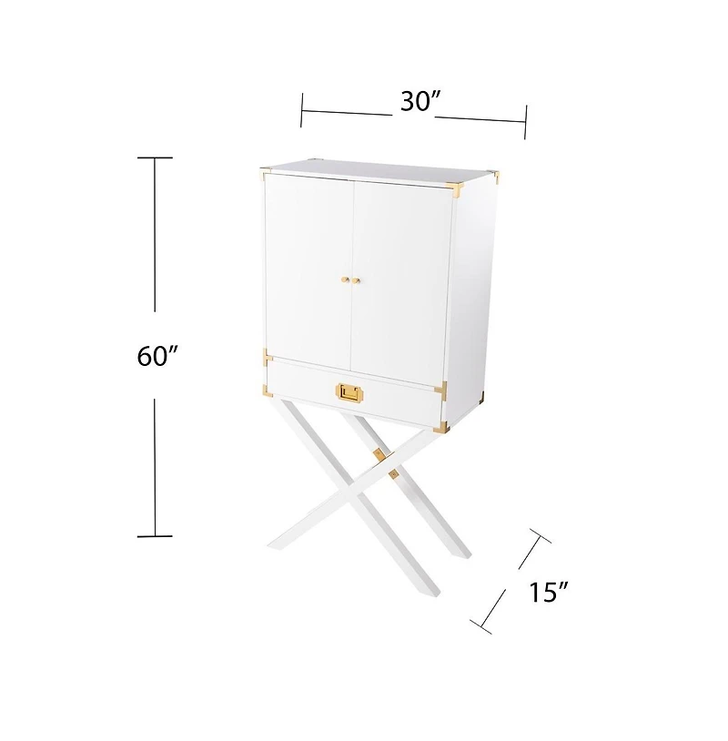 Augusta Home Campaign Tall Bar Cabinet with Storage