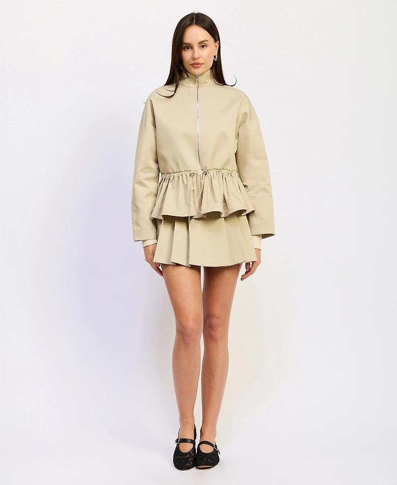 En Saison Women's Annie Zipper Front Collared Jacket