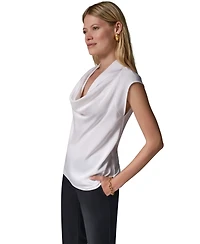 Donna Karan New York Women's Cowl-Neck Cap-Sleeve Top