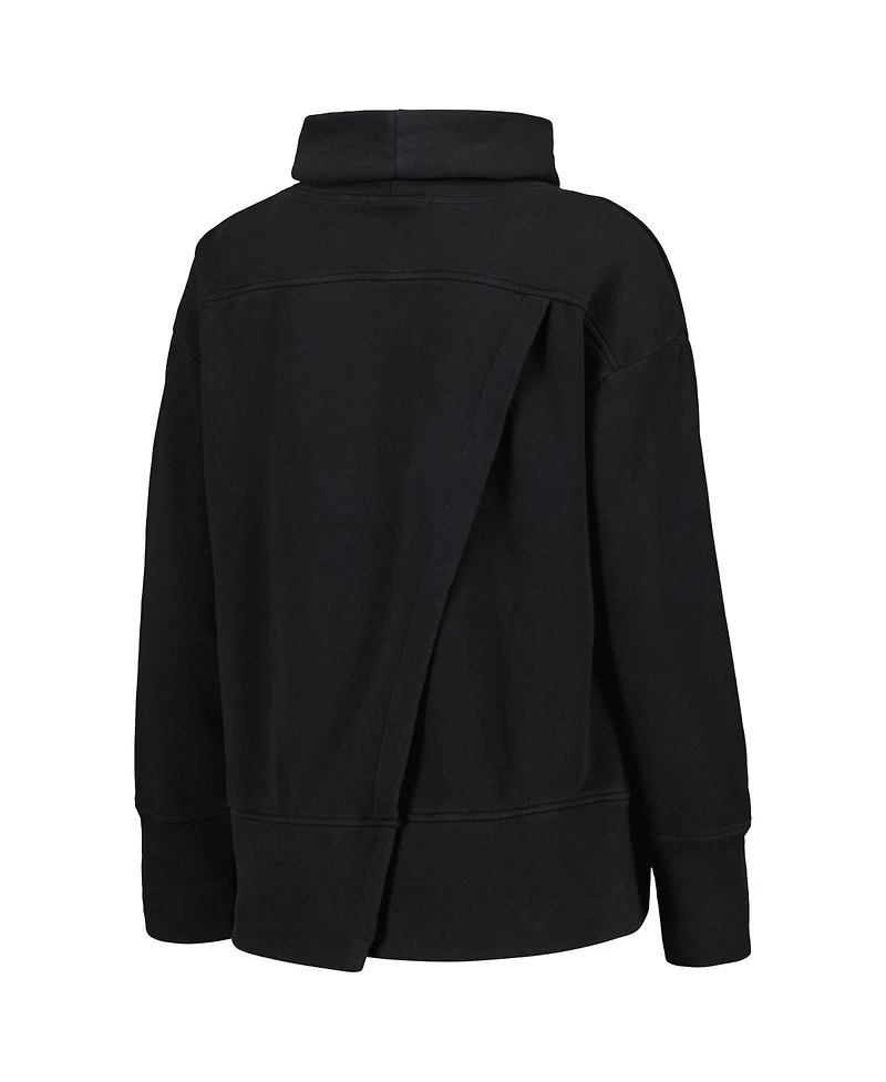 LevelWear Women's Black Chicago Bulls Sunset Pullover Sweatshirt