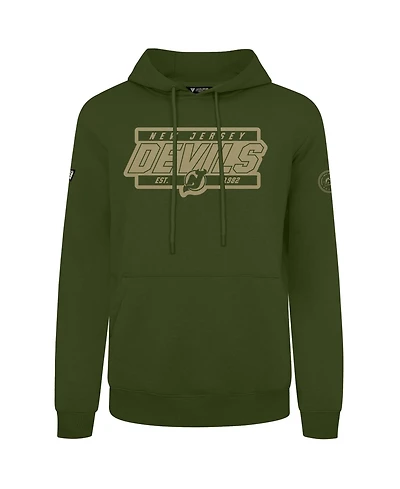 LevelWear Men's Olive New Jersey Devils Podium Pullover Hoodie