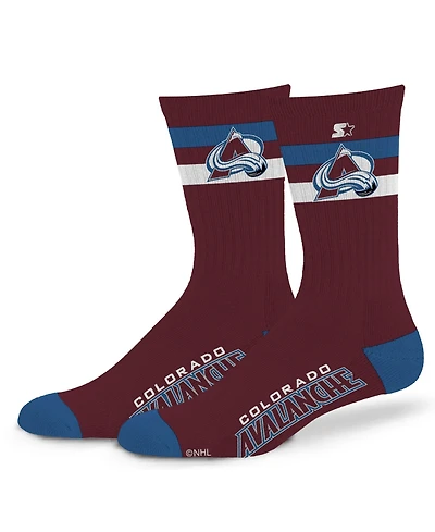 Starter Men's and Women's Colorado Avalanche Team Color Two-Stripe Crew Socks