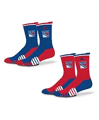 Starter Men's and Women's 2-Pack Blue/Red New York Rangers Breakaway Crew Socks