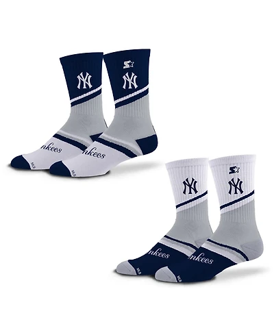 Starter Men's and Women's 2-Pack Navy/Gray New York Yankees Old School Crew Socks Set