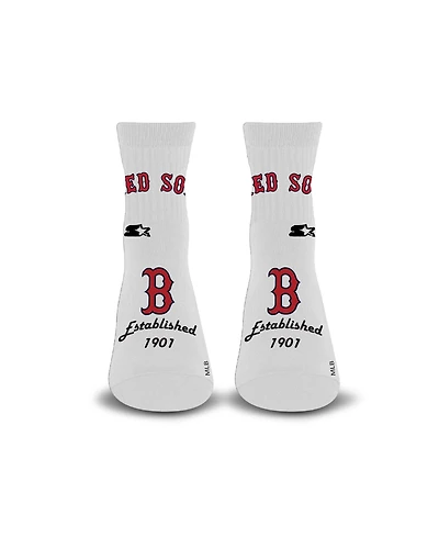 Starter Men's and Women's White Boston Red Sox Established Stencil Quarter Socks