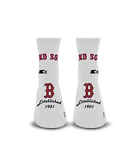Starter Men's and Women's White Boston Red Sox Established Stencil Quarter Socks