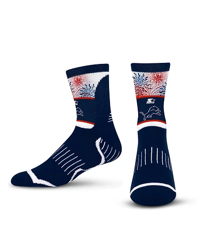 Starter Men's and Women's Navy Detroit Lions Americana Fireworks Quarter-Length Socks
