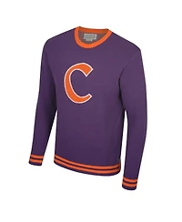 Uscape Apparel Men's and Women's Purple Clemson Tigers Renew Knit Vintage Pullover Sweater