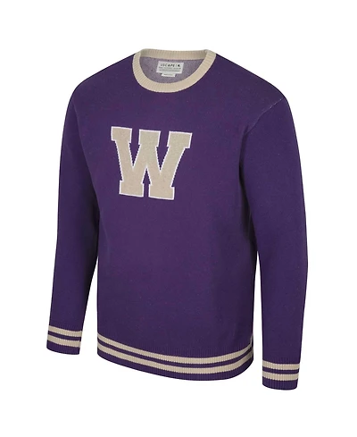 Uscape Apparel Men's and Women's Purple Washington Huskies Renew Knit Vintage Pullover Sweater