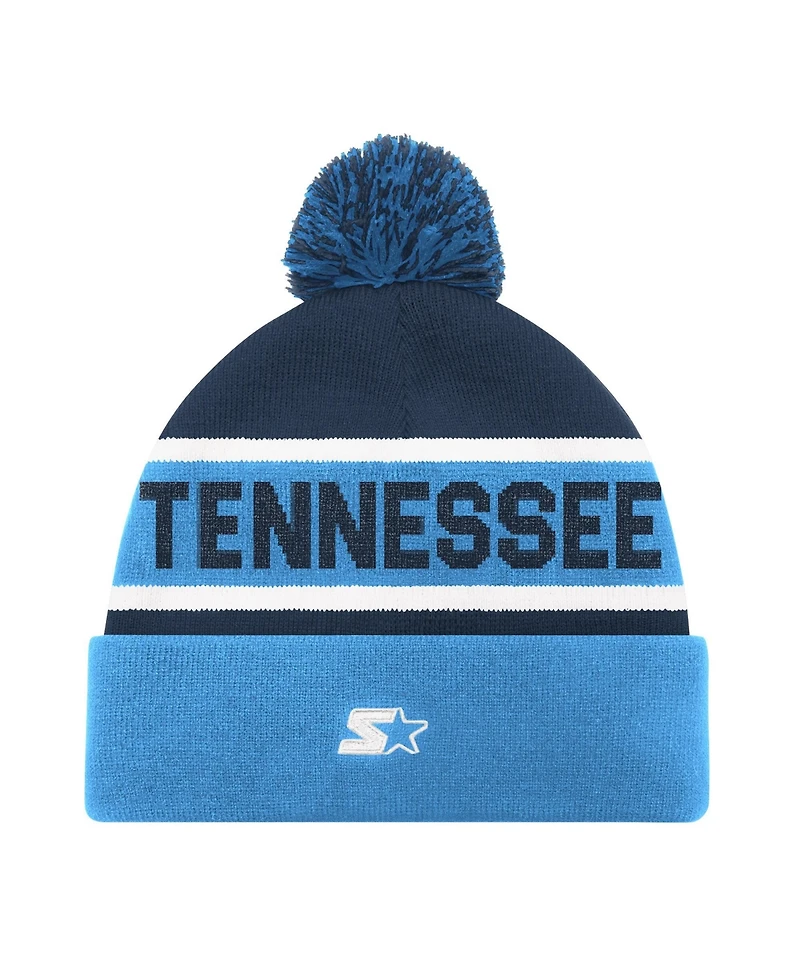 Starter Men's and Women's Light Blue Tennessee Titans Cuffed with Pom Knit Hat
