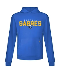 LevelWear Men's Tage Thompson Royal Buffalo Sabres Relay Name & Number Long Sleeve Hooded T-Shirt