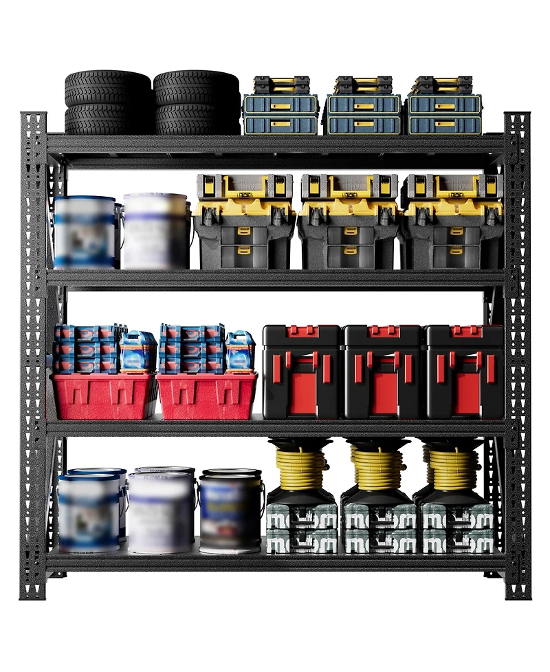 Viyet 71"Width Industrial Metal Shelving - 5000lbs Capacity 4-Tier Heavy Duty Garage Rack