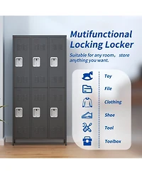 Viyet 72"H 6-Door Metal Storage Locker - Secure Multi-Tier Employee and Gym Cabinet