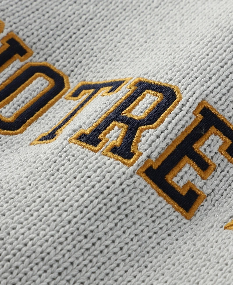 Uscape Apparel Men's and Women's Ash Notre Dame Fighting Irish Embroidered Applique Sweater
