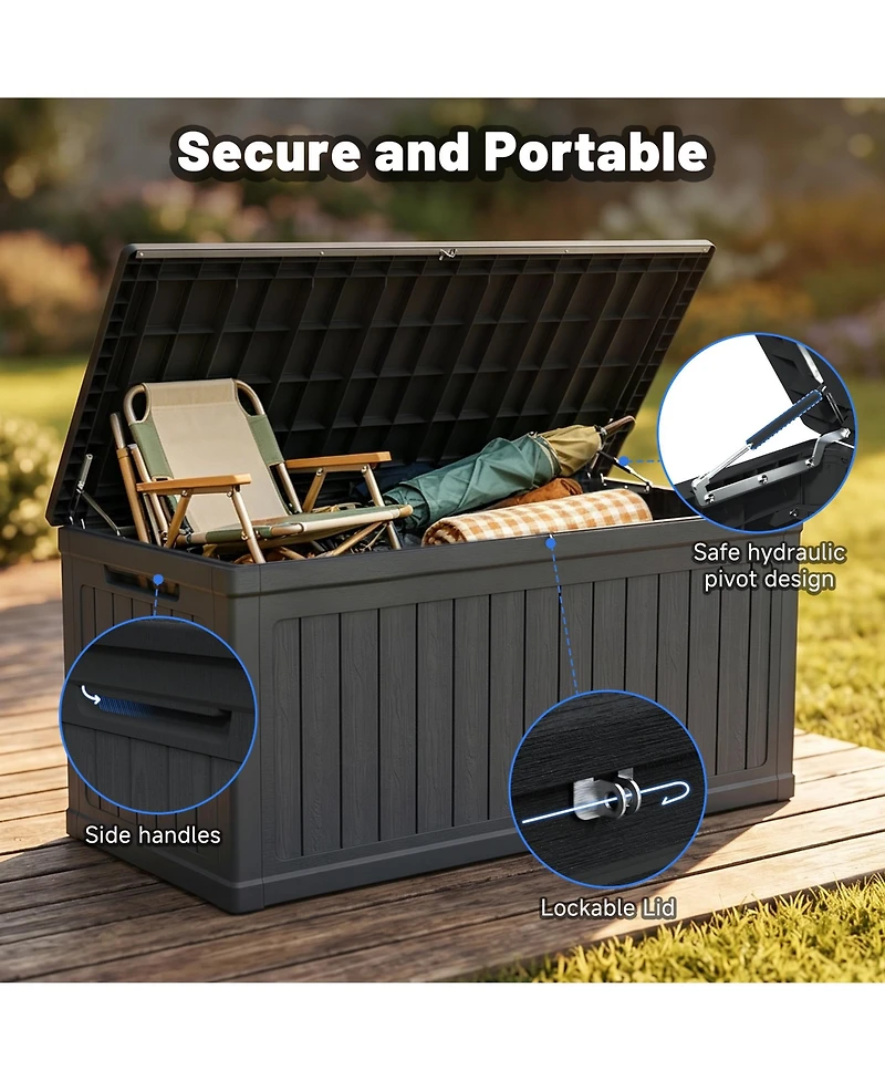Viyet 260-Gallon Xxl Outdoor Deck Box
