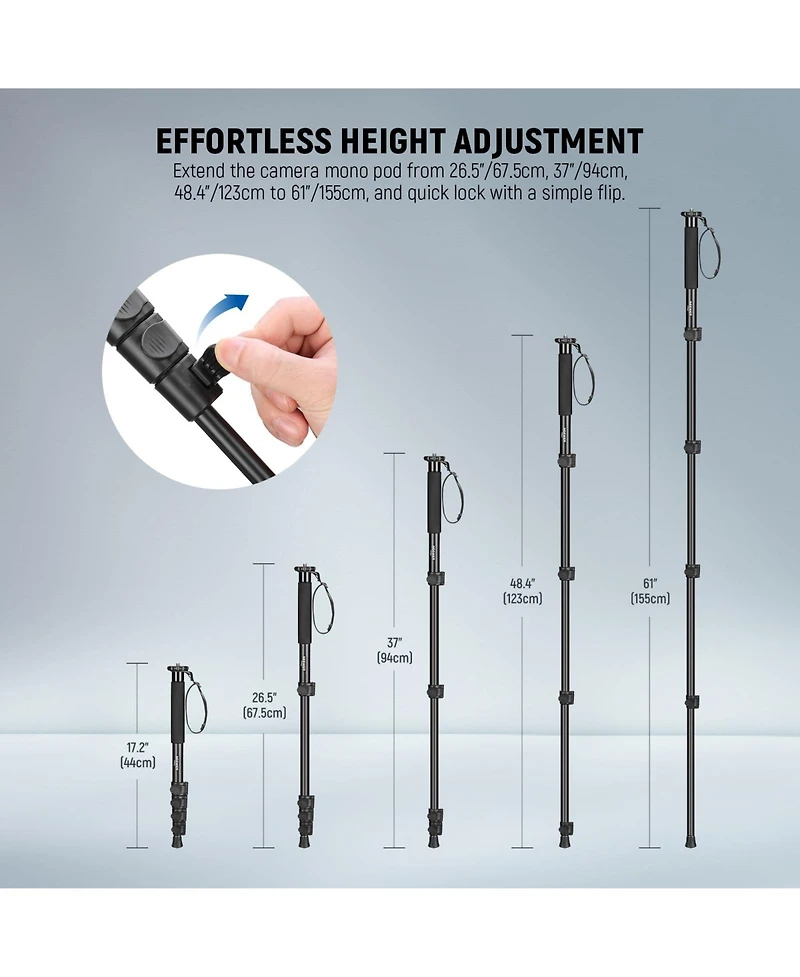 Neewer TP41 Camera Monopod with 155cm, 17.6lb