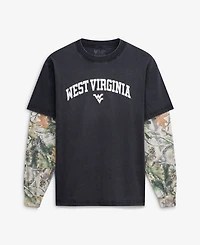 Uscape Apparel Men's Black/Camo West Virginia Mountaineers Back Bay Twofer Heavyweight Long Sleeve T-Shirt
