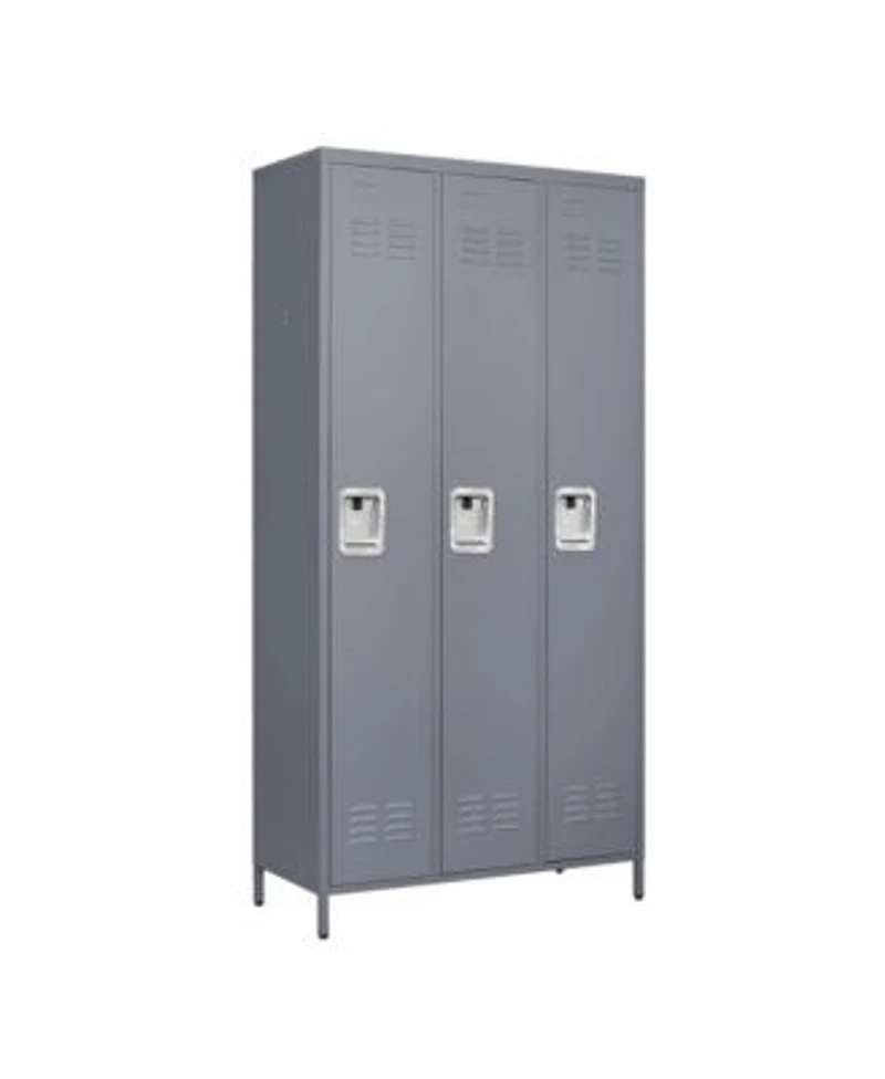 Viyet 72h Triple Door Metal Locker Secure 3 Tier Storage Cabinet