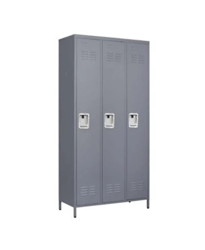 Viyet 72h Triple Door Metal Locker Secure 3 Tier Storage Cabinet