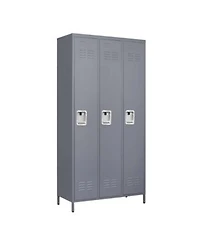 Viyet 72h Triple Door Metal Locker Secure 3 Tier Storage Cabinet