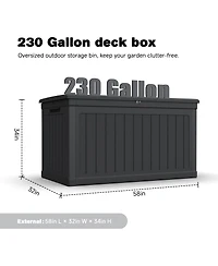 Viyet 230-Gallon Xxl Outdoor Deck Box