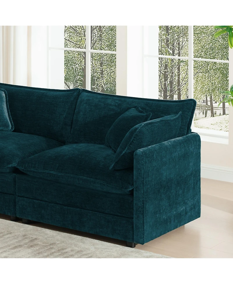 Boyel Living Free Combination Comfy Upholstery Modular Sectional Sofa With Reversible Ottoman
