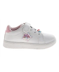 Laura Ashley Little Girls (5-10) Hook-and-Loop Star Casual Shoes with Rainbow Charm Detail Fashion Sneakers (Toddler)