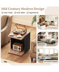 Slickblue Sofa Side Table with 2 Tiers and Open Shelf for Easy Organization