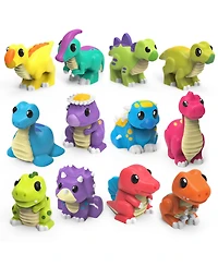 Gnuadz 12 Pack Dinosaur Mold Free Bath Toys Sealed No Hole Design Soft Squeezable Float Water Easy Grip Pool Set