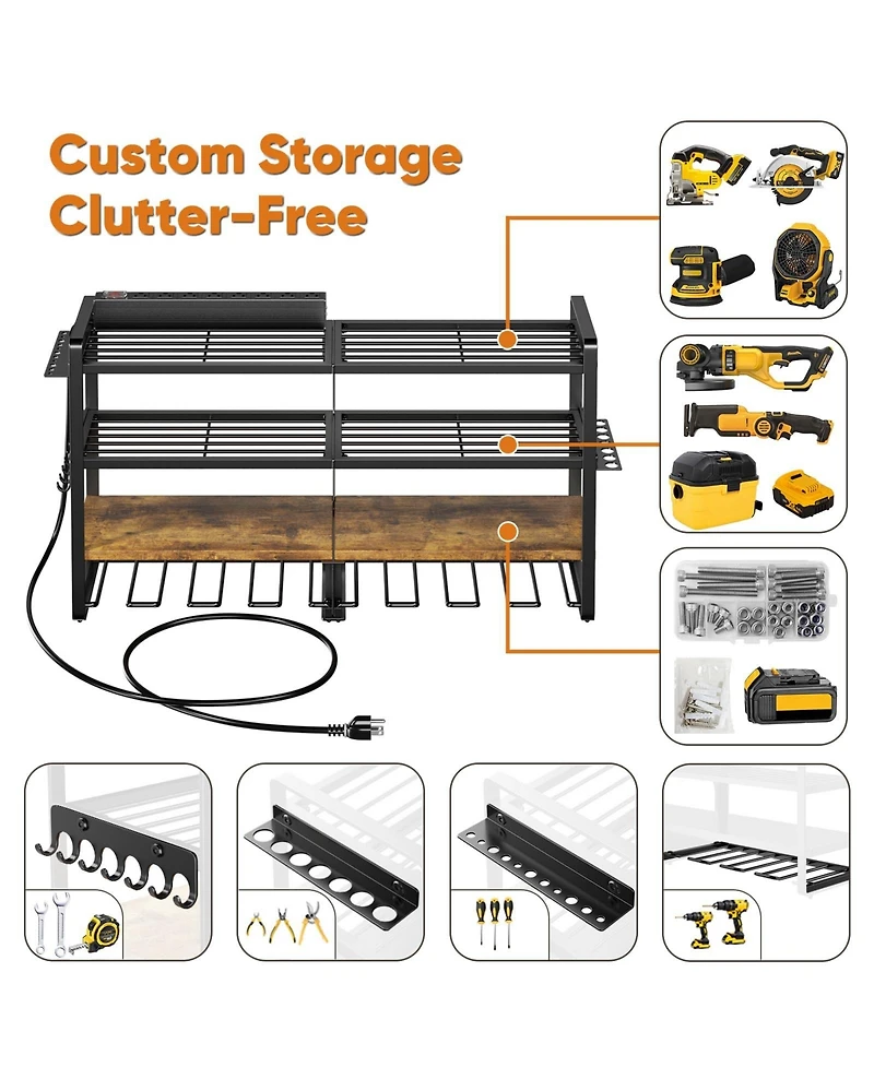 Xdovet Power Tool Organizer Wall Mount Charging Station Drills Holder