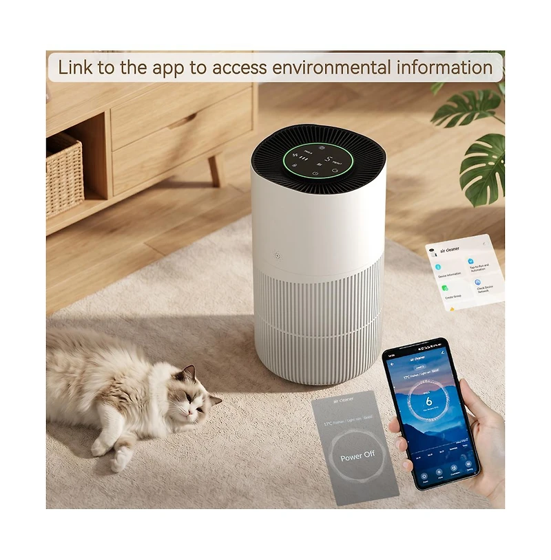 Topteng Air Purifier for 1830 sq ft – 237 Cfm Cadr, Hepa H13, PM2.5 Sensor & App Control