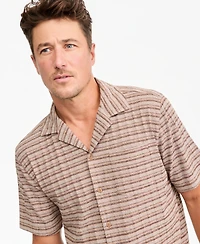 Sun + Stone Men's Short-Sleeve Stripe Texture Pocket Camp Shirt, Macy's Exclusive