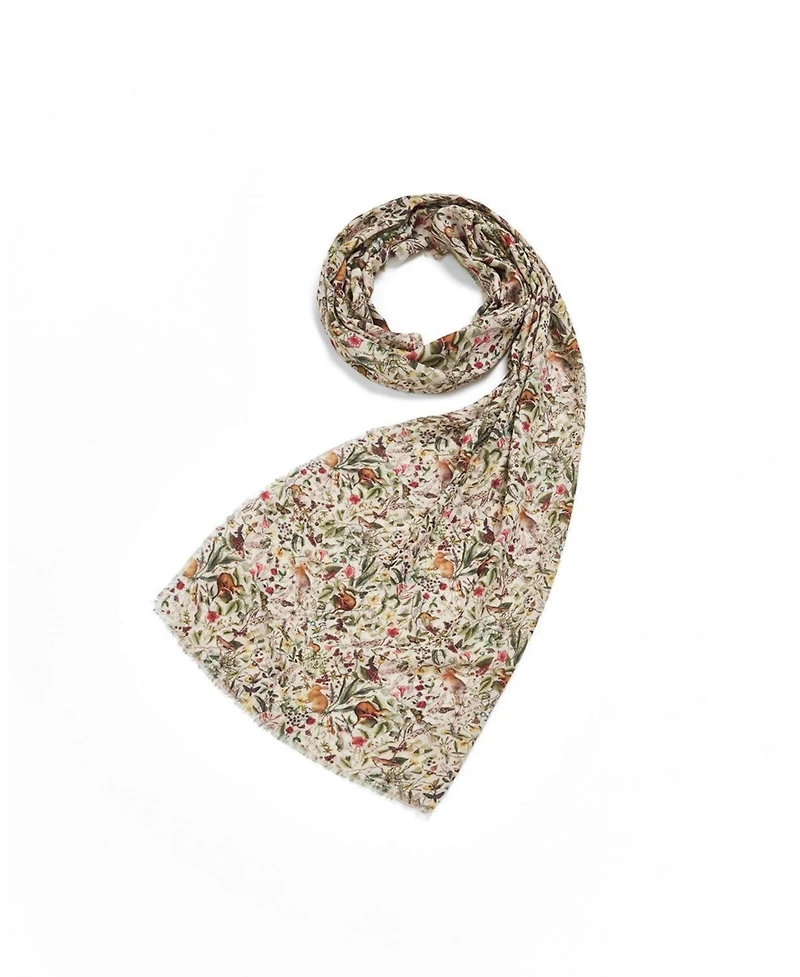 Fable England Women's Garden Floral Lightweight Long Scarf