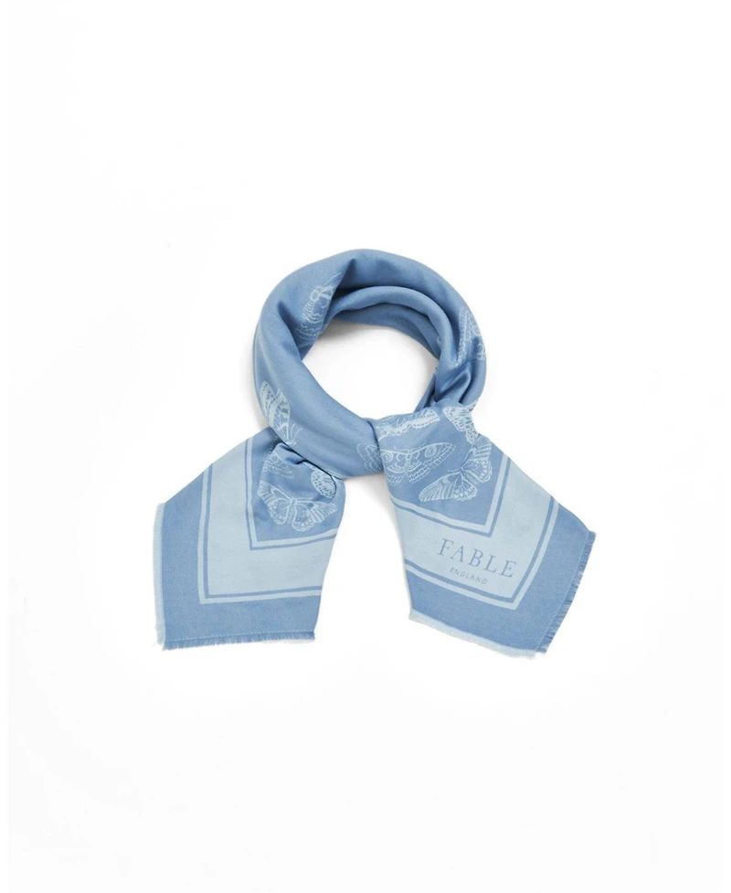 Fable England Women's Butterfly Jacquard Square Scarf