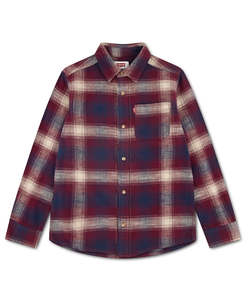 Levi's Boys' 8-20 Shadow Plaid Long-Sleeve Shirt
