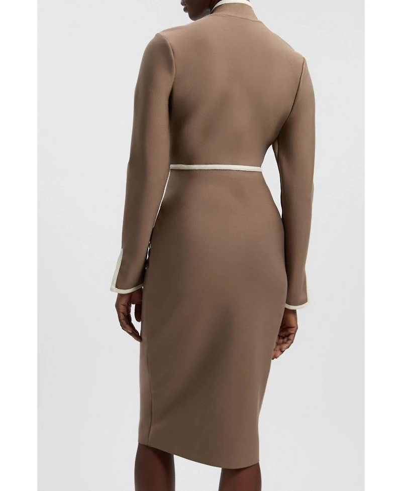 Karen Millen Women's Bandage Military Piping Midi Dress