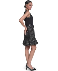 Karl Lagerfeld Paris Women's Mixed-Media Sleeveless Sheath Dress