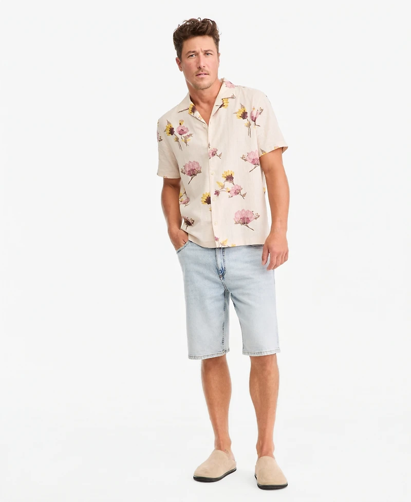 Sun + Stone Men's Short-Sleeve Scape Pressed Floral Camp Shirt, Macy's Exclusive