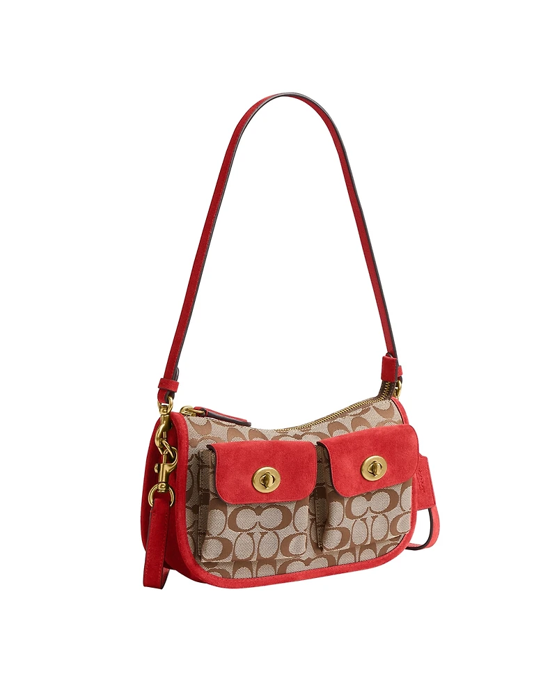Coach Originals Waverly Signature Jacquard Small Shoulder Handbag