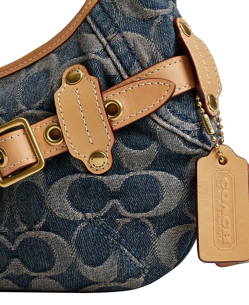 Coach Belted Ergo Signature Loved Denim Small Shoulder Handbag