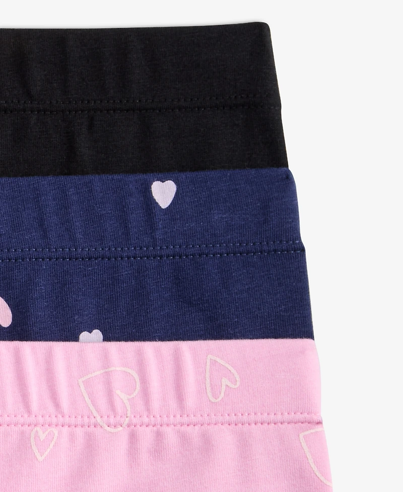 Epic Threads Girls' Xs-xl Solid and Heart-Print Leggings, 3-Pack, Macy's Exclusive