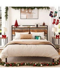 Slickblue Queen Size Headboard with 2 Power Outlets, 4 Usb Ports and Adjustable Height