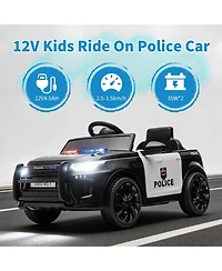 homfan 38.6 x 19.9 11.4 Inch Kids Police Ride On Car Electric Battery Powered Toy Vehicle 3 mph with Remote for Outdoor Play