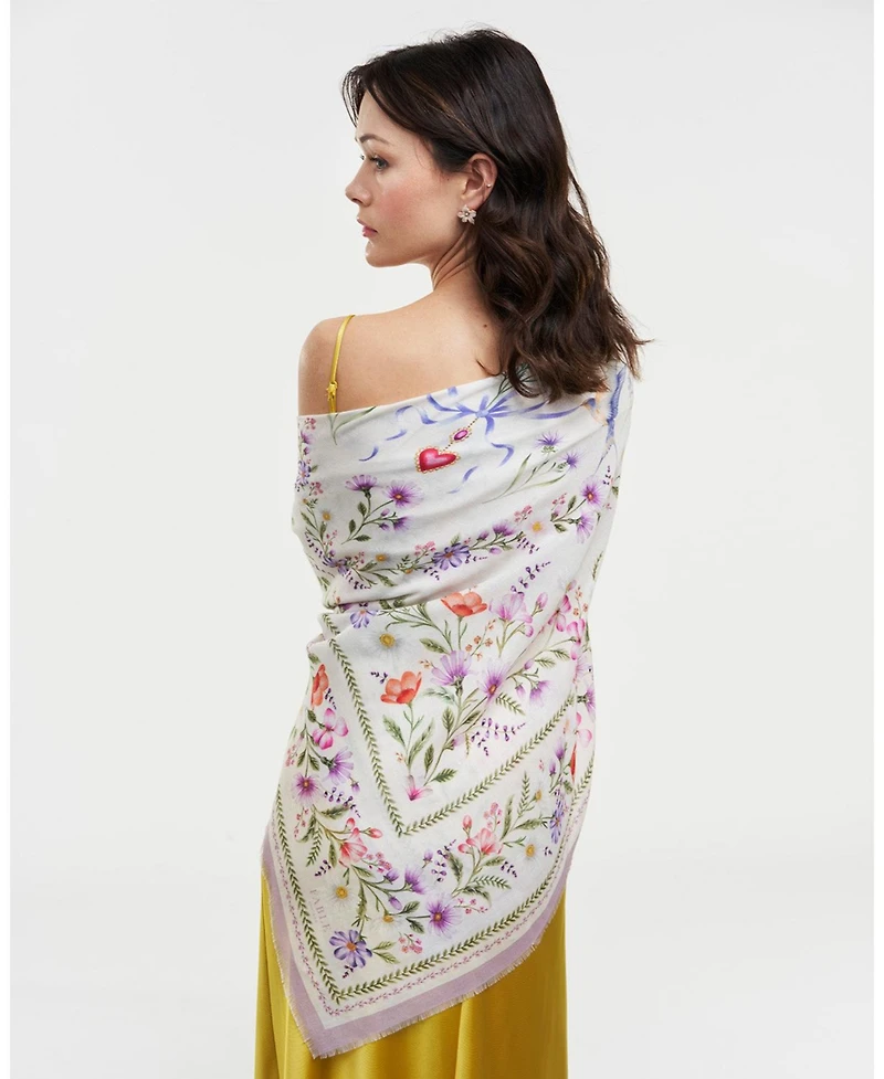 Fable England Women's Forget Me Not Narrative Square Scarf