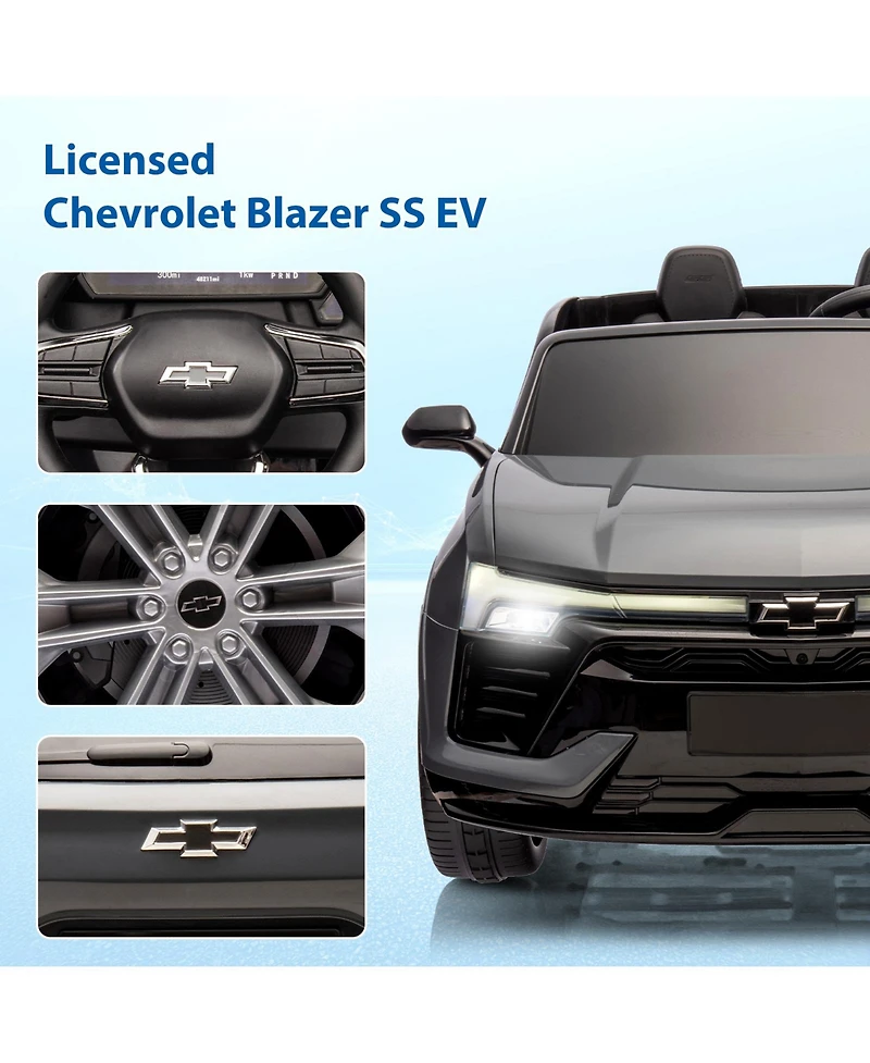 homfan 24V 2-Seater Licensed Chevrolet Suv Ride-On - Parent Remote Control, Spring Suspension, Led Lights, Wireless, Safety Belt, 3 Speeds