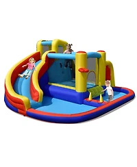 Slickblue 7-in-1 Backyard Water Park with Inflatable Slide, Pool and Bounce Area