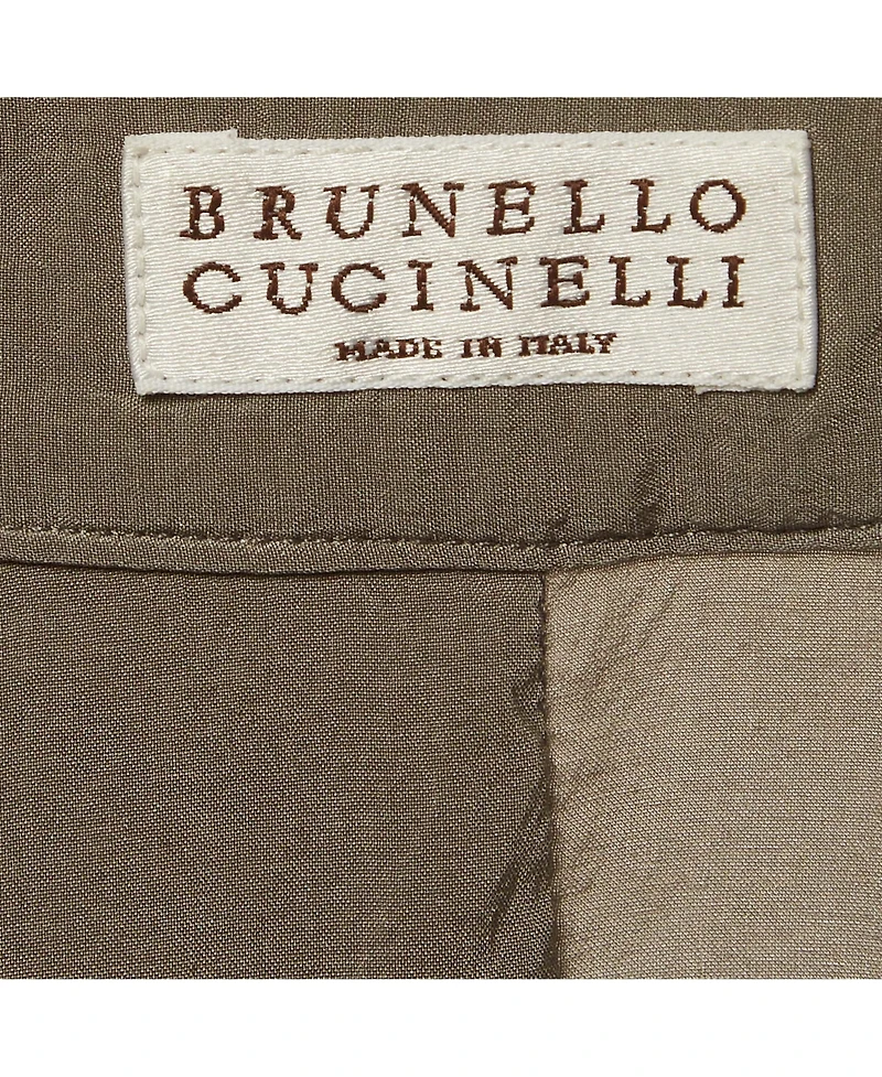 Pre-Owned Brunello Cucinelli Women's Silk Monili-Detail Band Collar Blouse